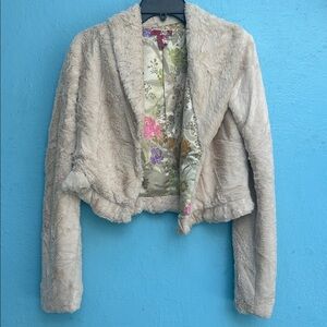 Buffalo faux fur bolero type jacket